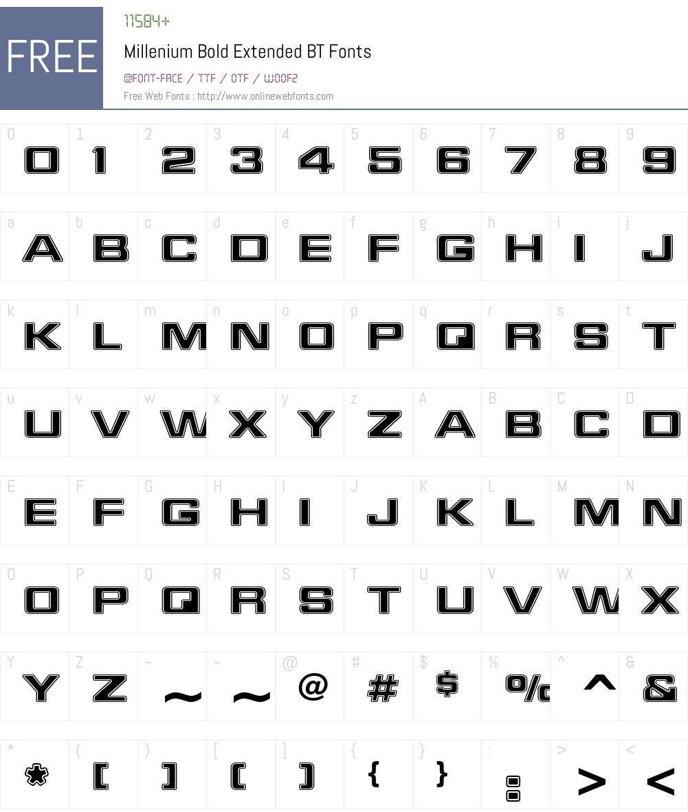 Millenium BdEx BT Font Screenshots
