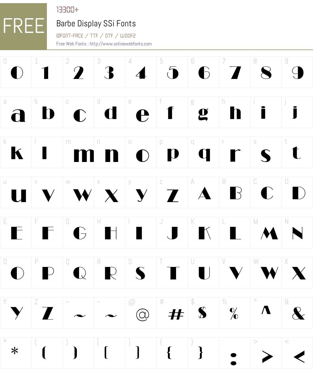 Barbe Display SSi Font Screenshots