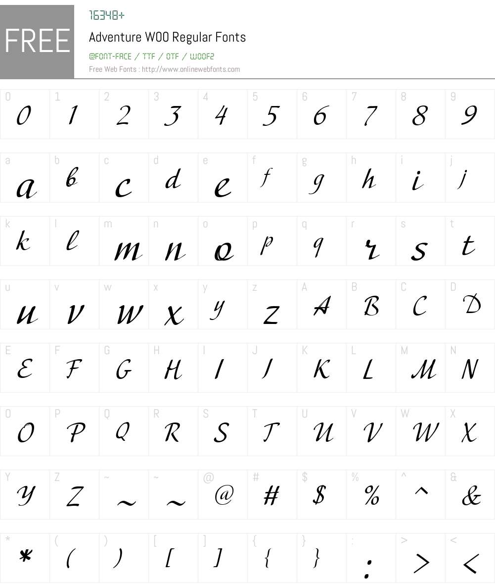 AdventureW00-Regular Font Screenshots
