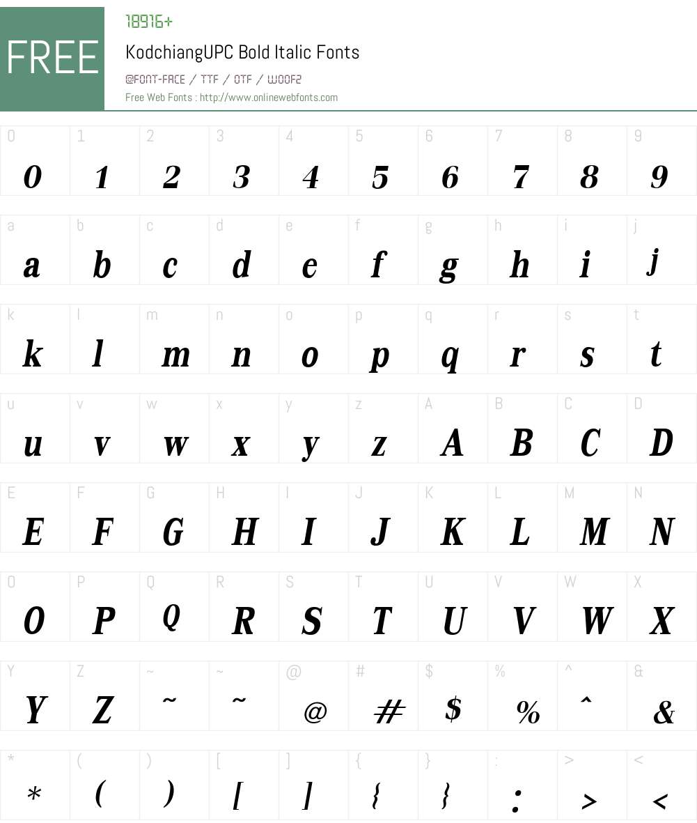 Kodchiang UPC Font Screenshots