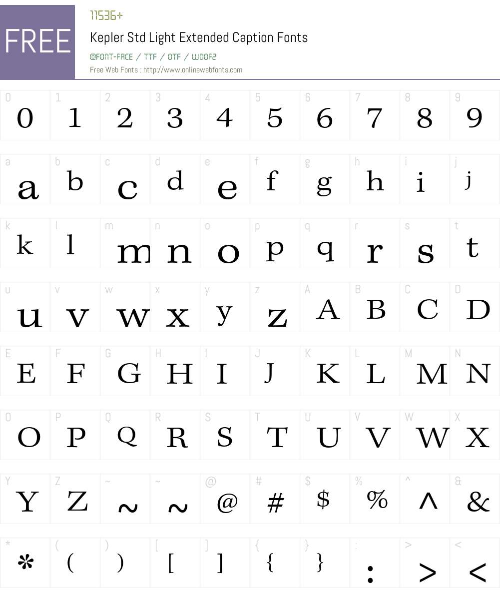 Kepler Std Font Screenshots