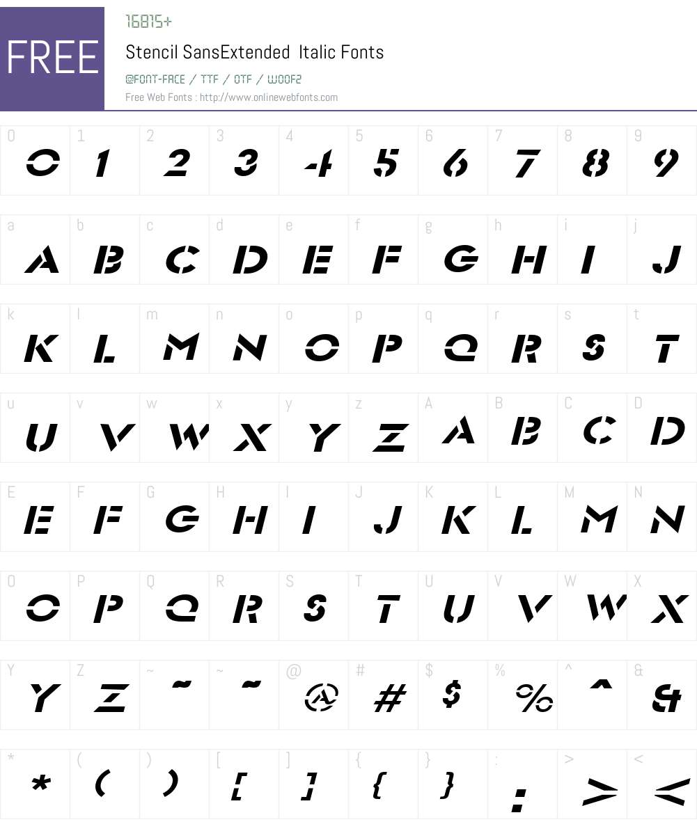 Stencil SansExtended Font Screenshots