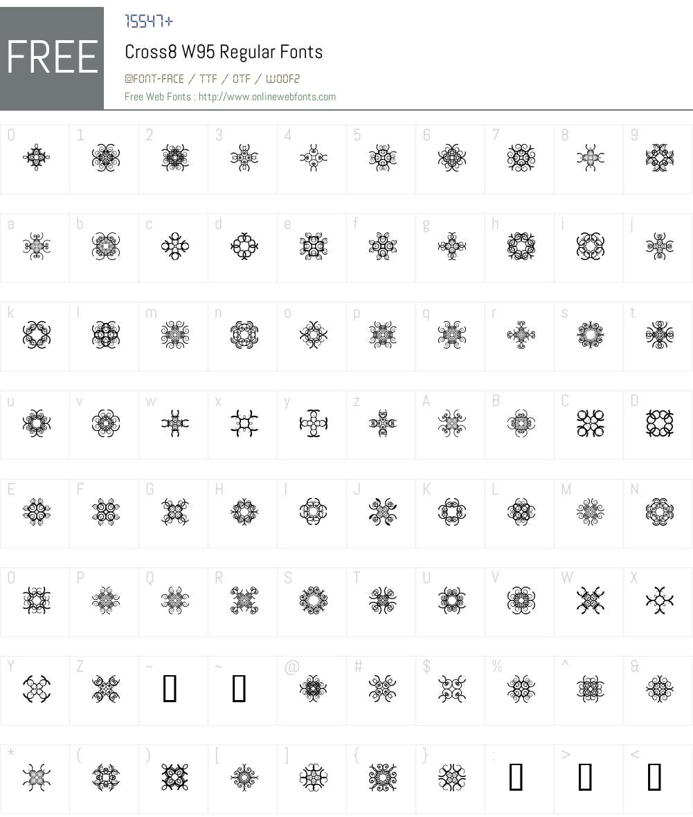 Cross8 Font Screenshots