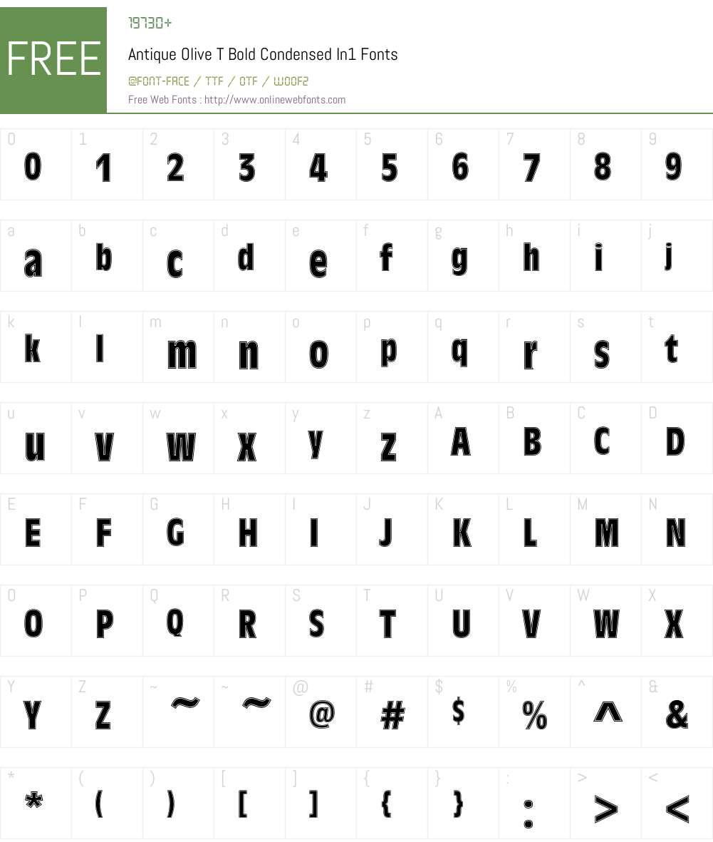 Antique Olive T In1 Font Screenshots