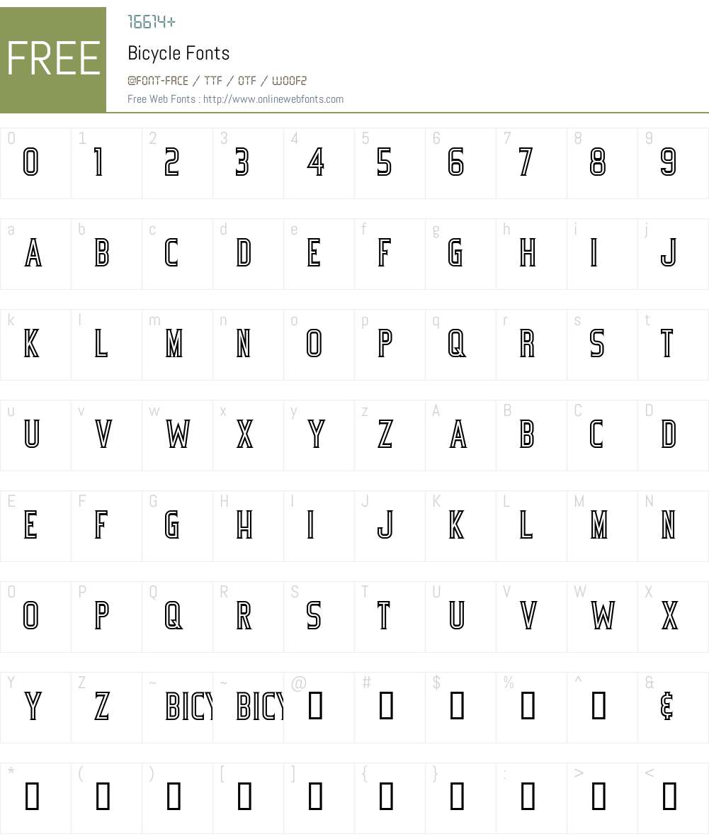 Bicycle Font Screenshots