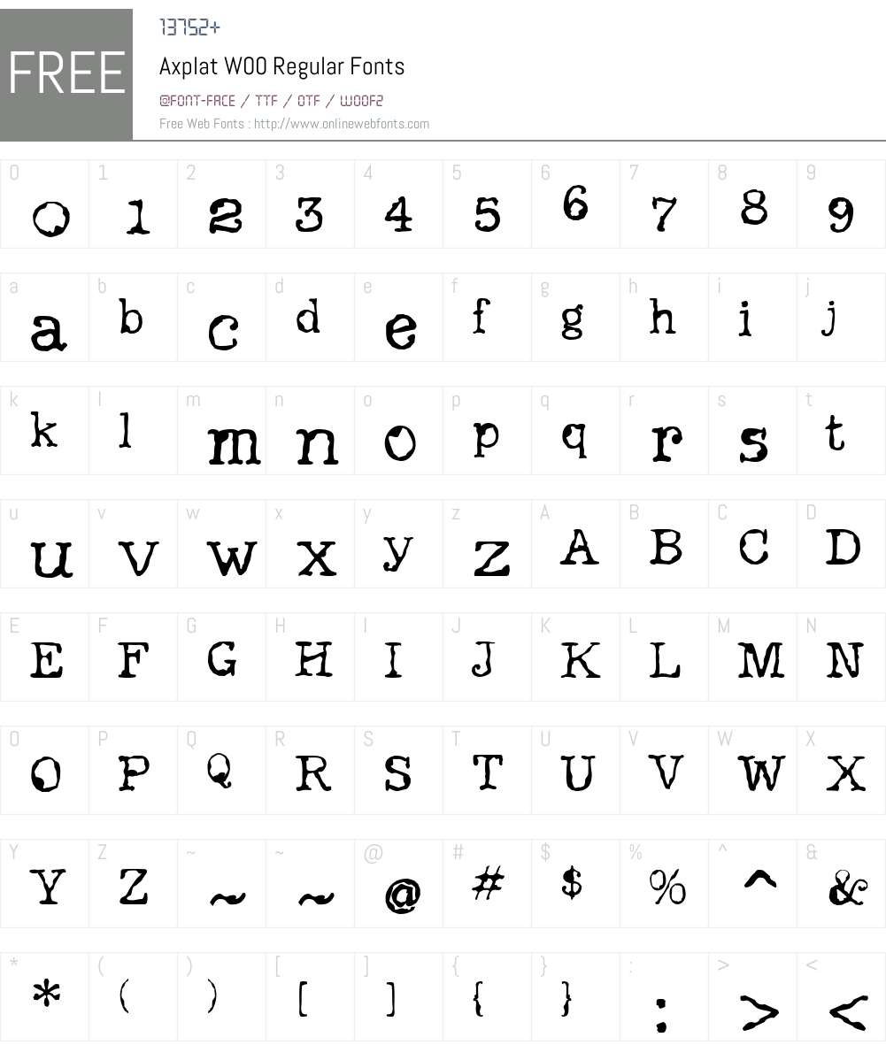 Axplat Font Screenshots