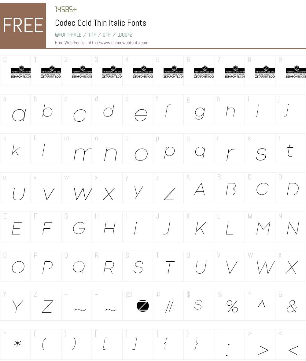Codec Cold Font Screenshots