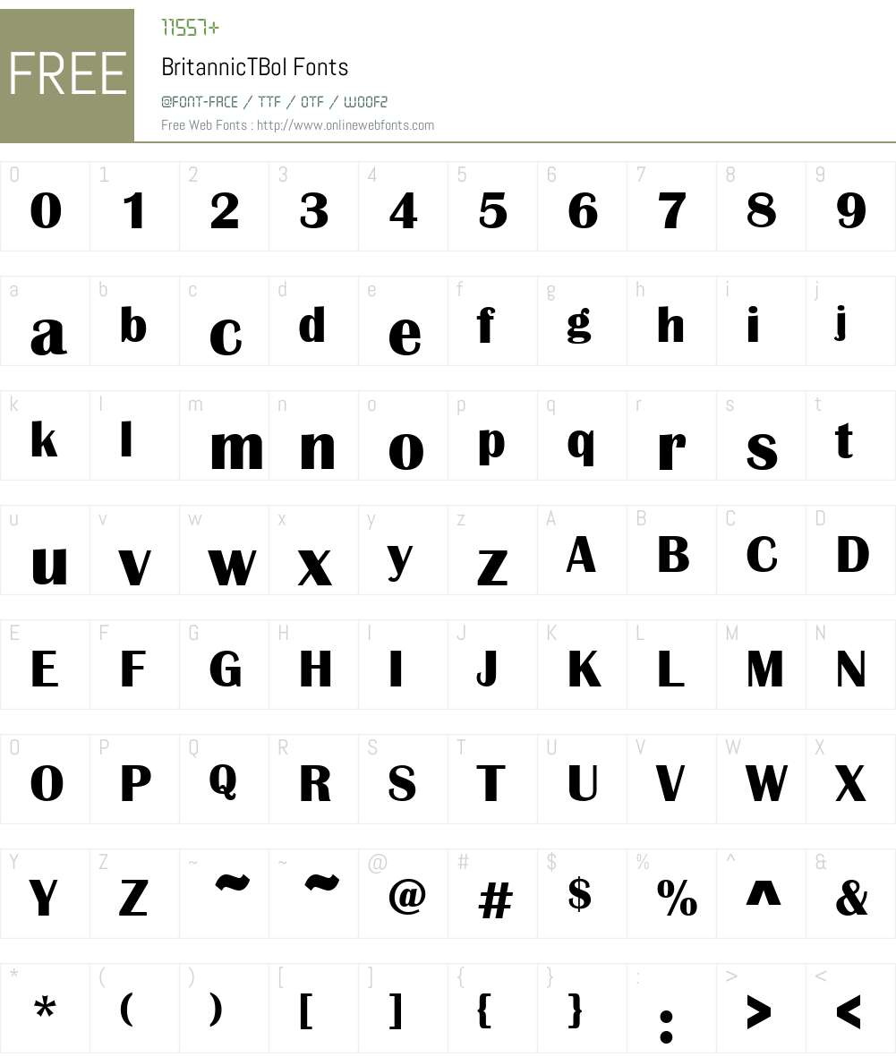 BritannicTBol Font Screenshots