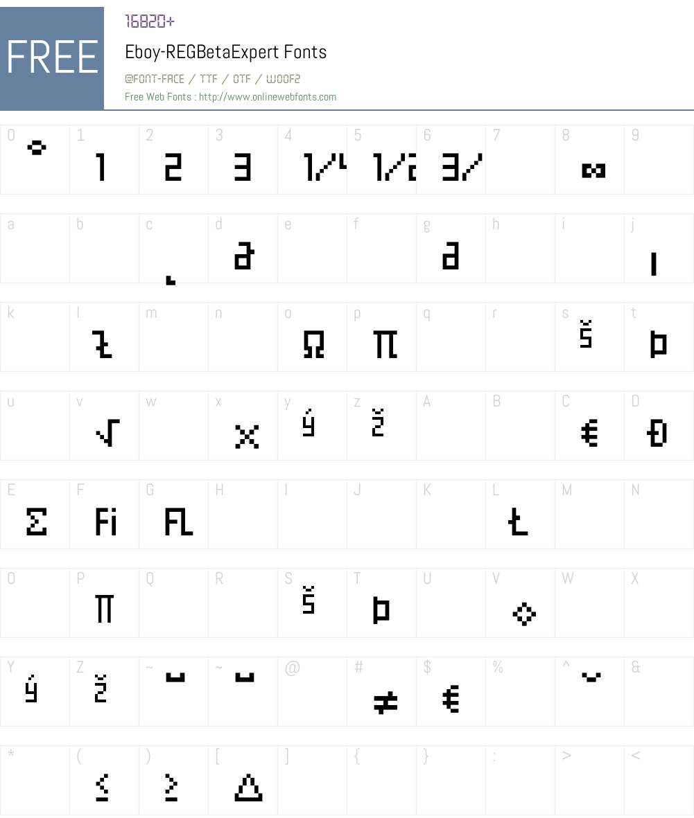 Eboy Font Screenshots