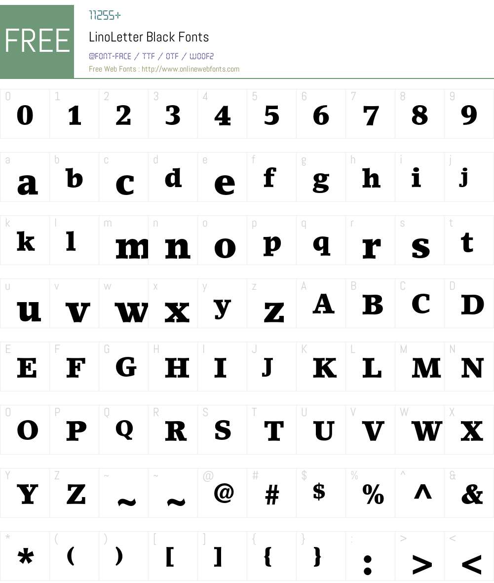 LinoLetter Font Screenshots