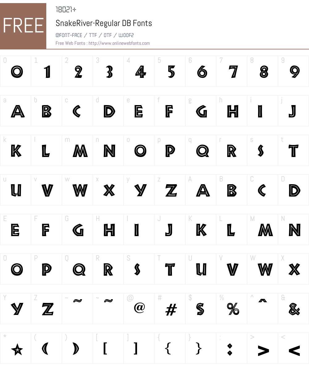 SnakeRiver DB Font Screenshots