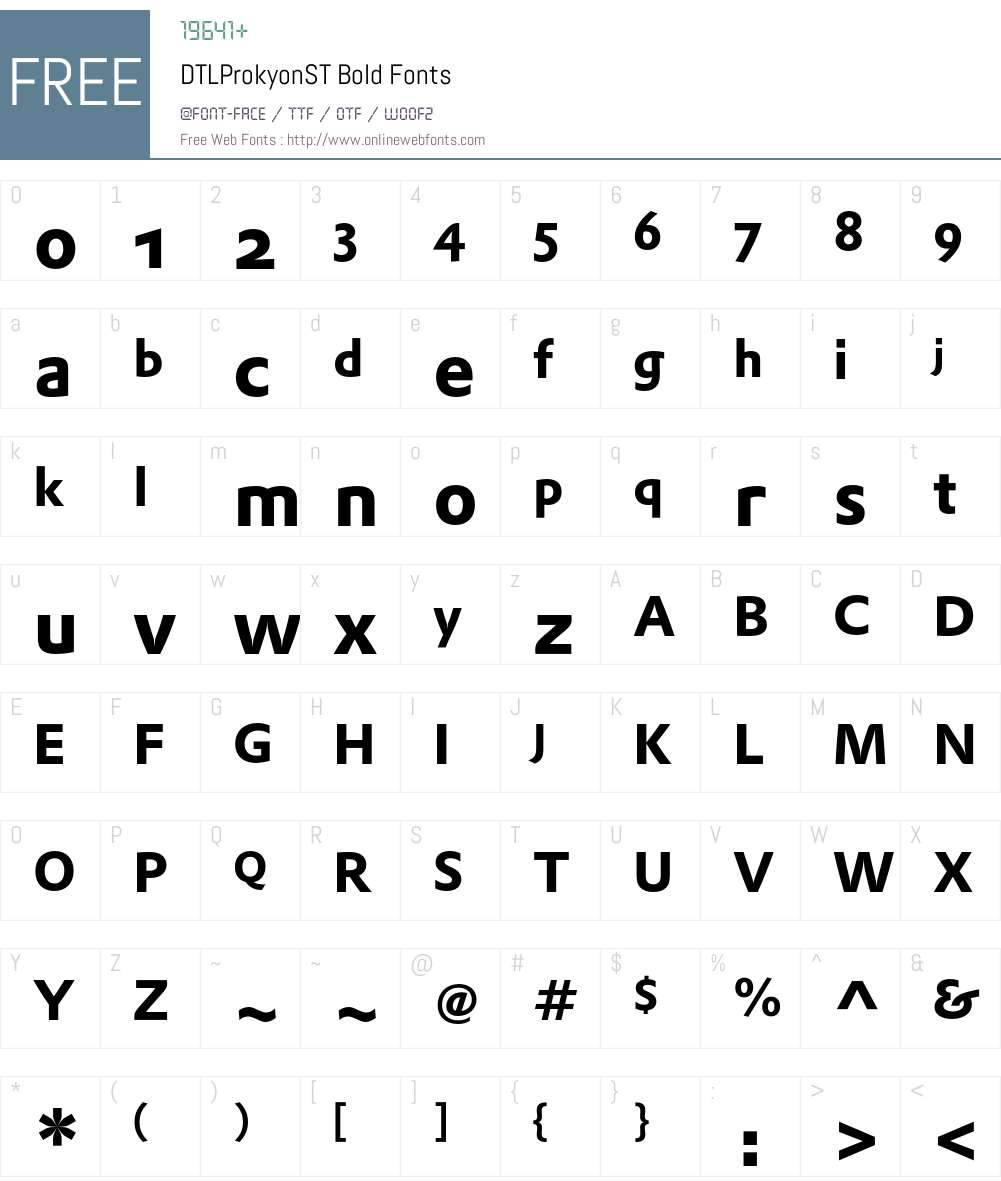 DTLProkyonST Font Screenshots