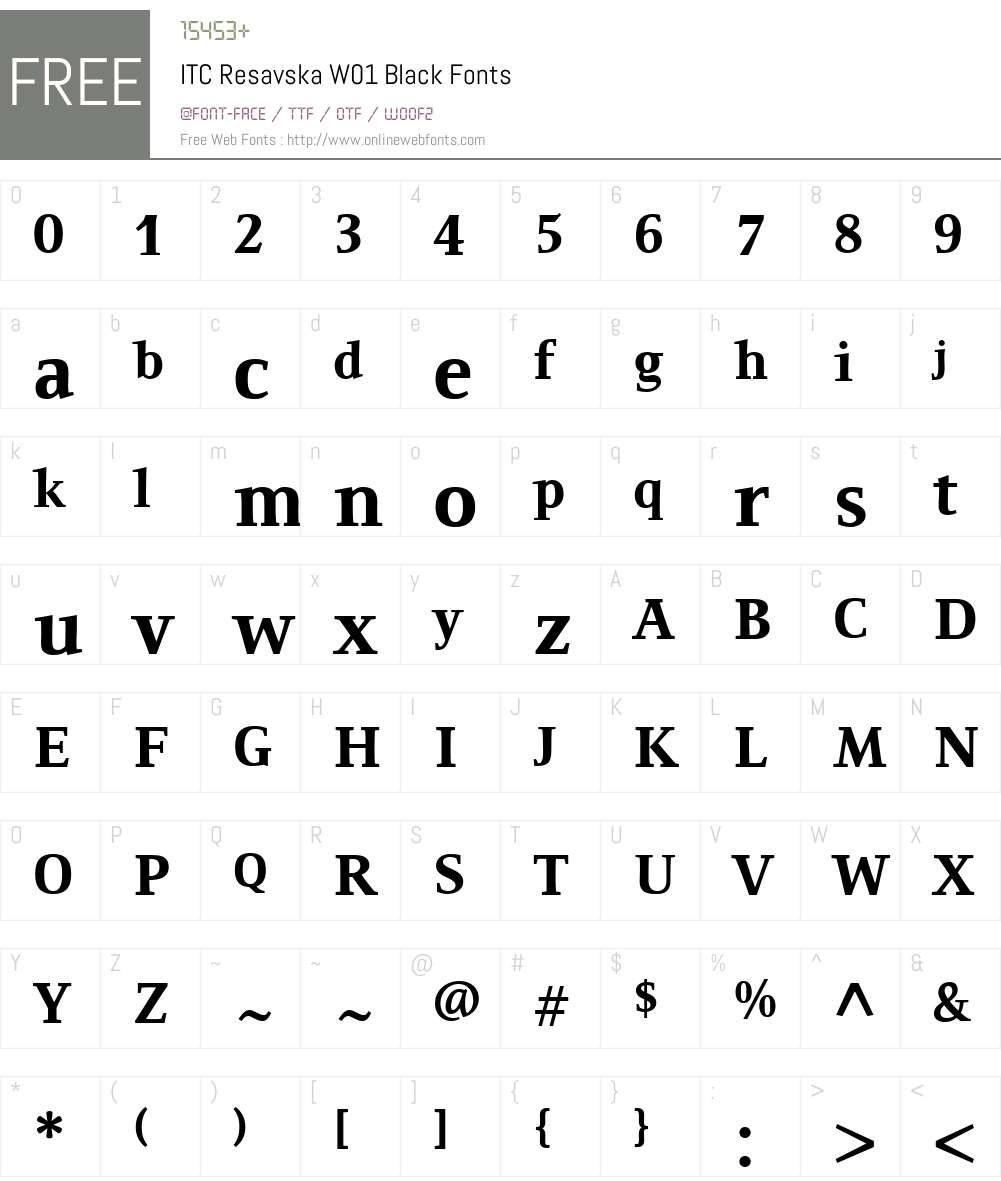 ITCResavskaW01-Black Font Screenshots