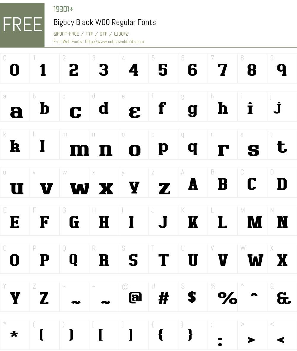 Bigboy Font Screenshots