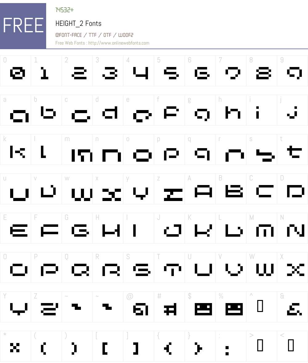 HEIGHT_2 Font Screenshots