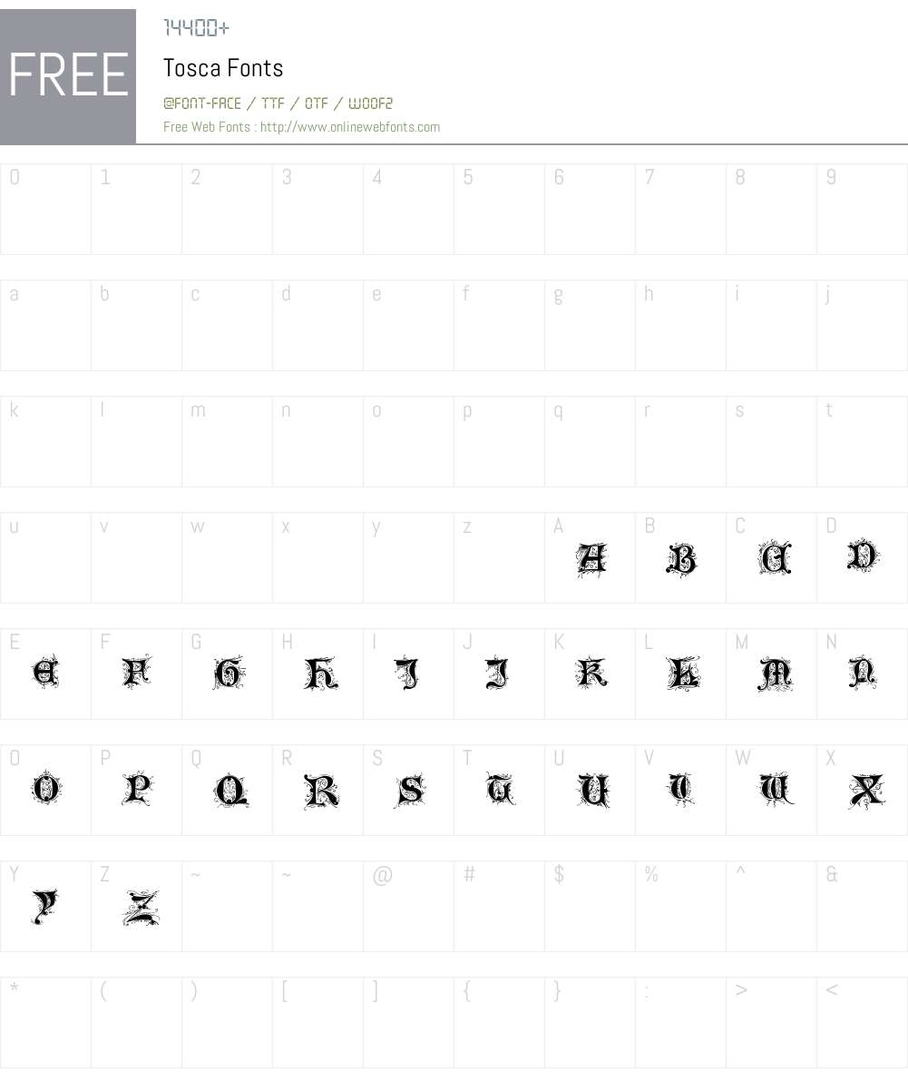 Tosca Font Screenshots