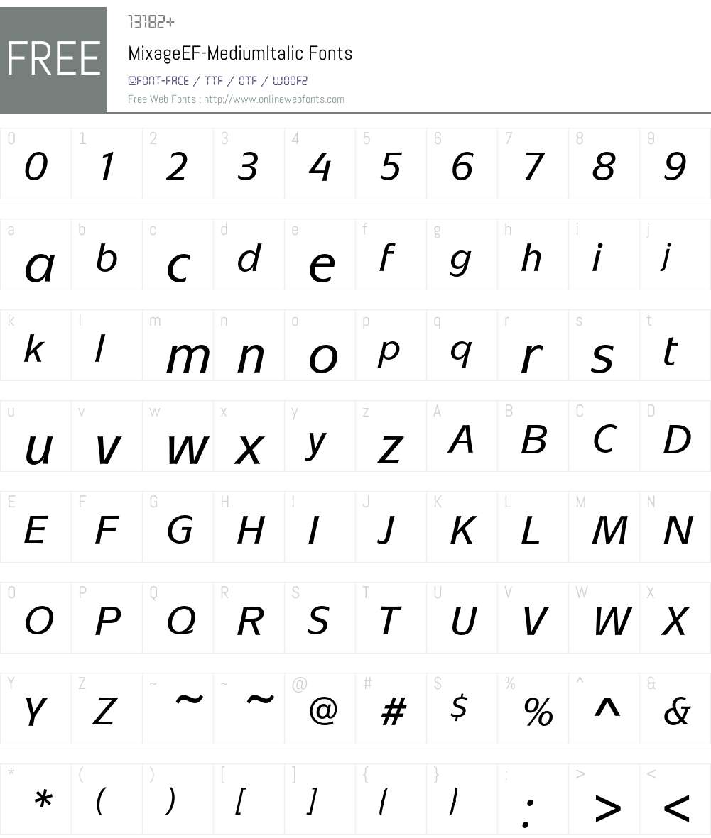 MixageEF Font Screenshots