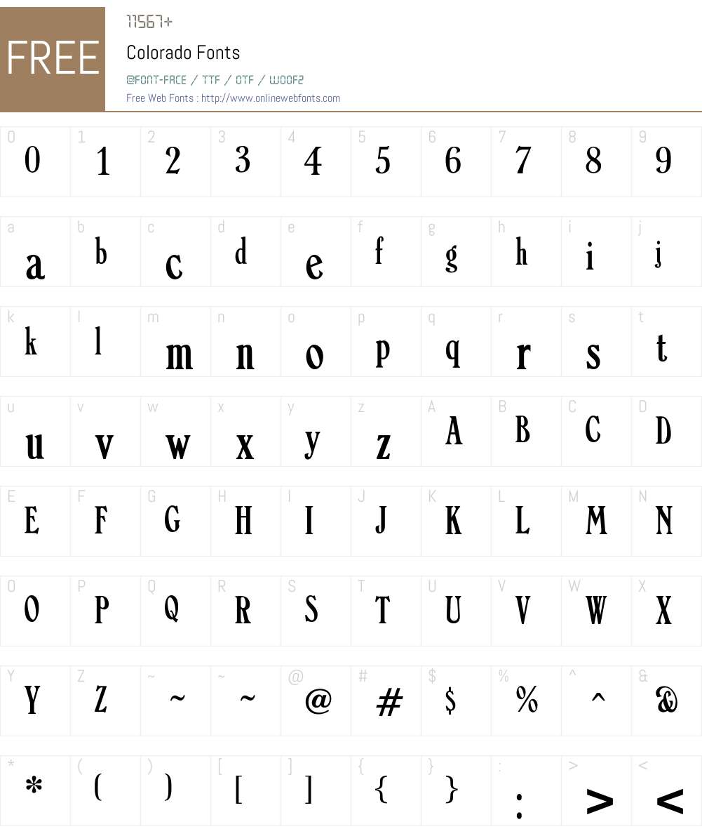 Colorado Font Screenshots