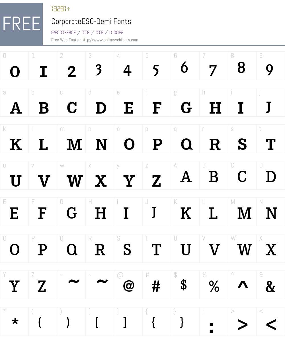 CorporateESC Font Screenshots