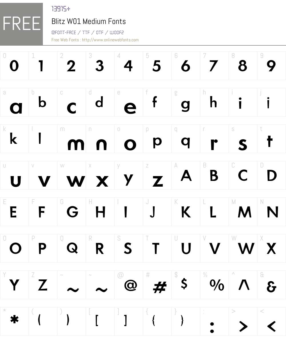 BlitzW01-Medium Font Screenshots