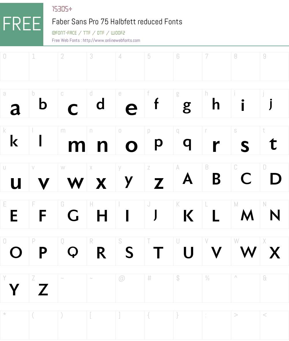 Faber Sans Pro reduced Font Screenshots