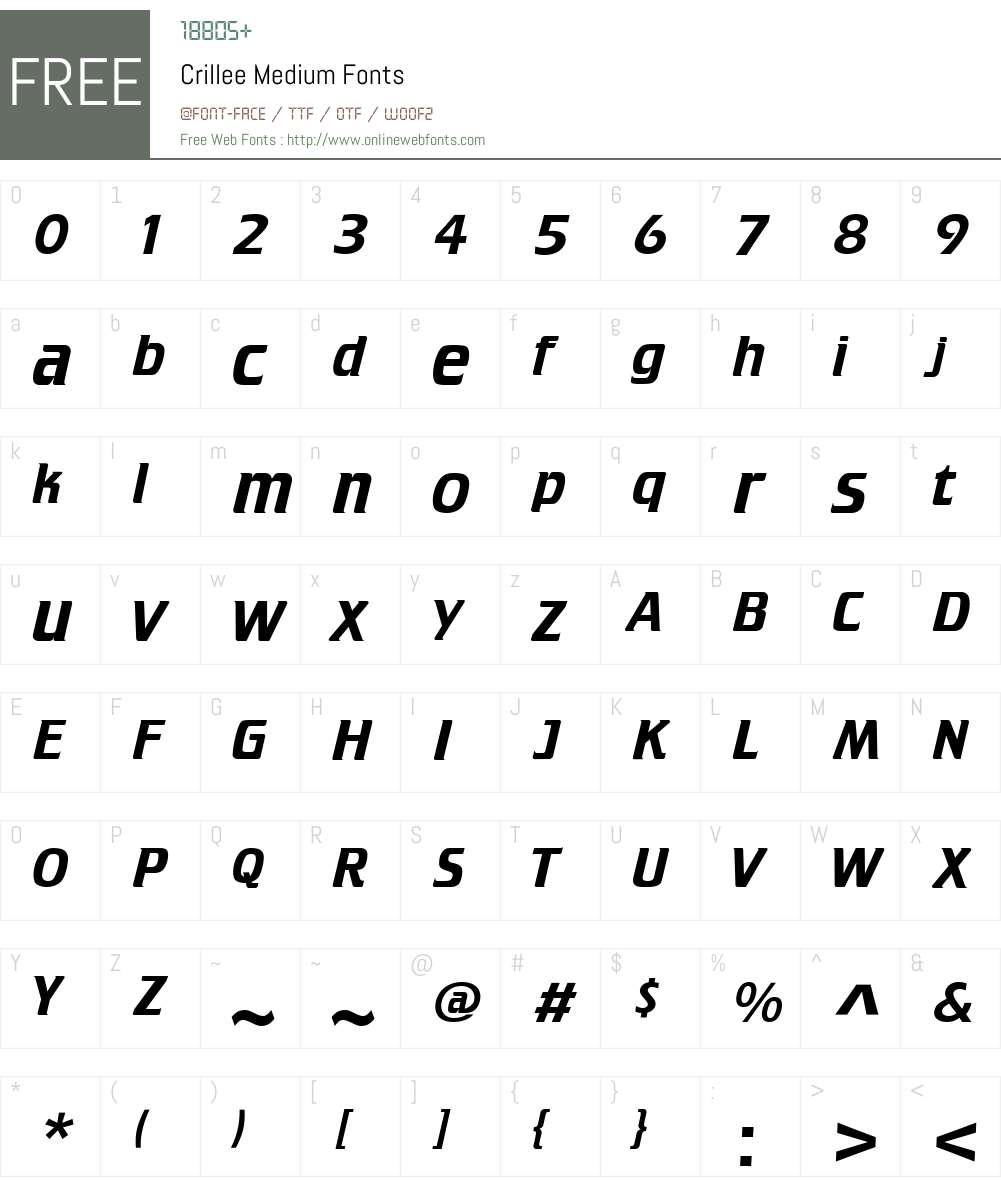 Crillee Font Screenshots