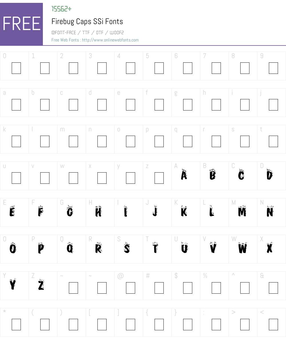 Firebug Caps SSi Font Screenshots