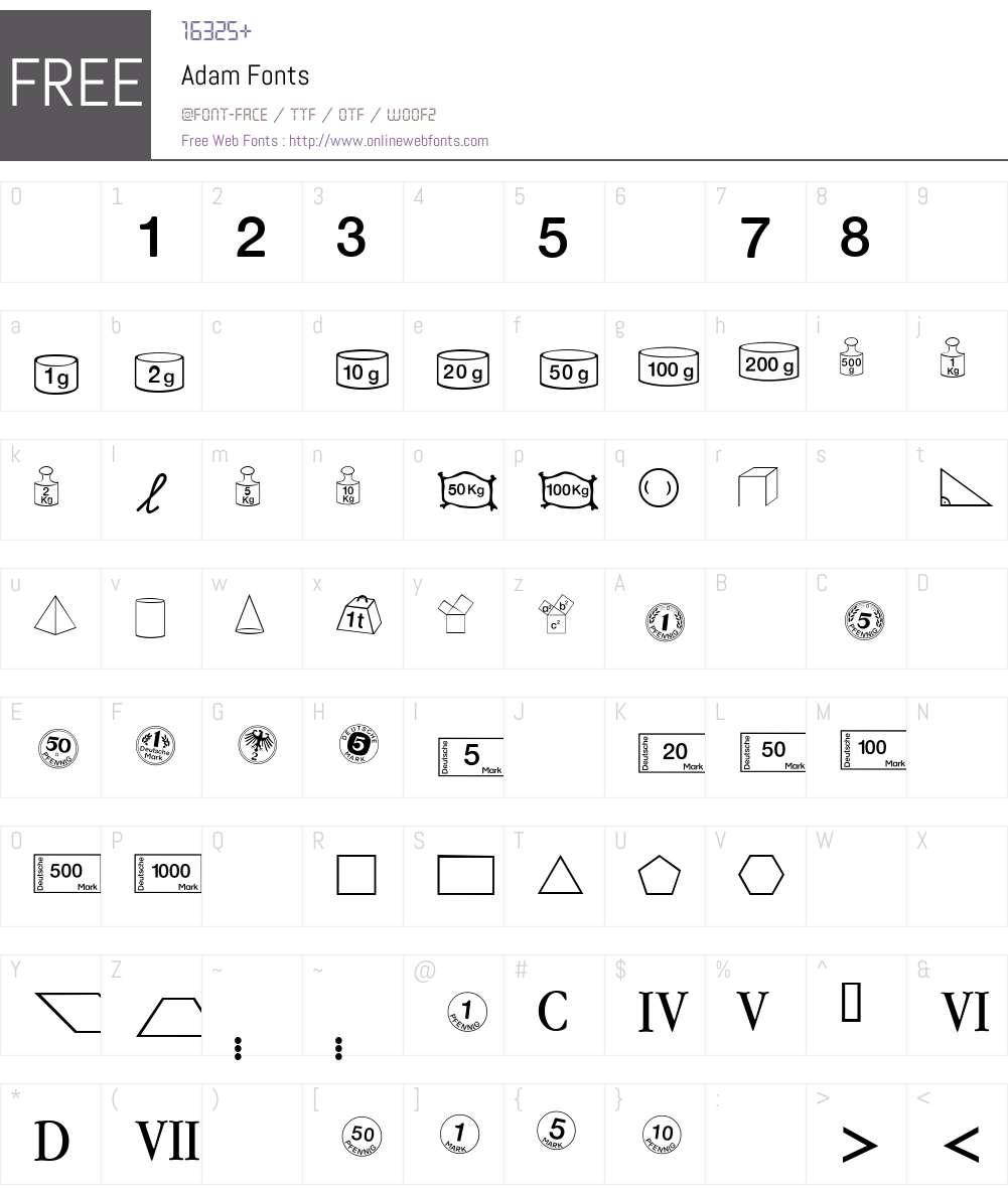 Adam Font Screenshots