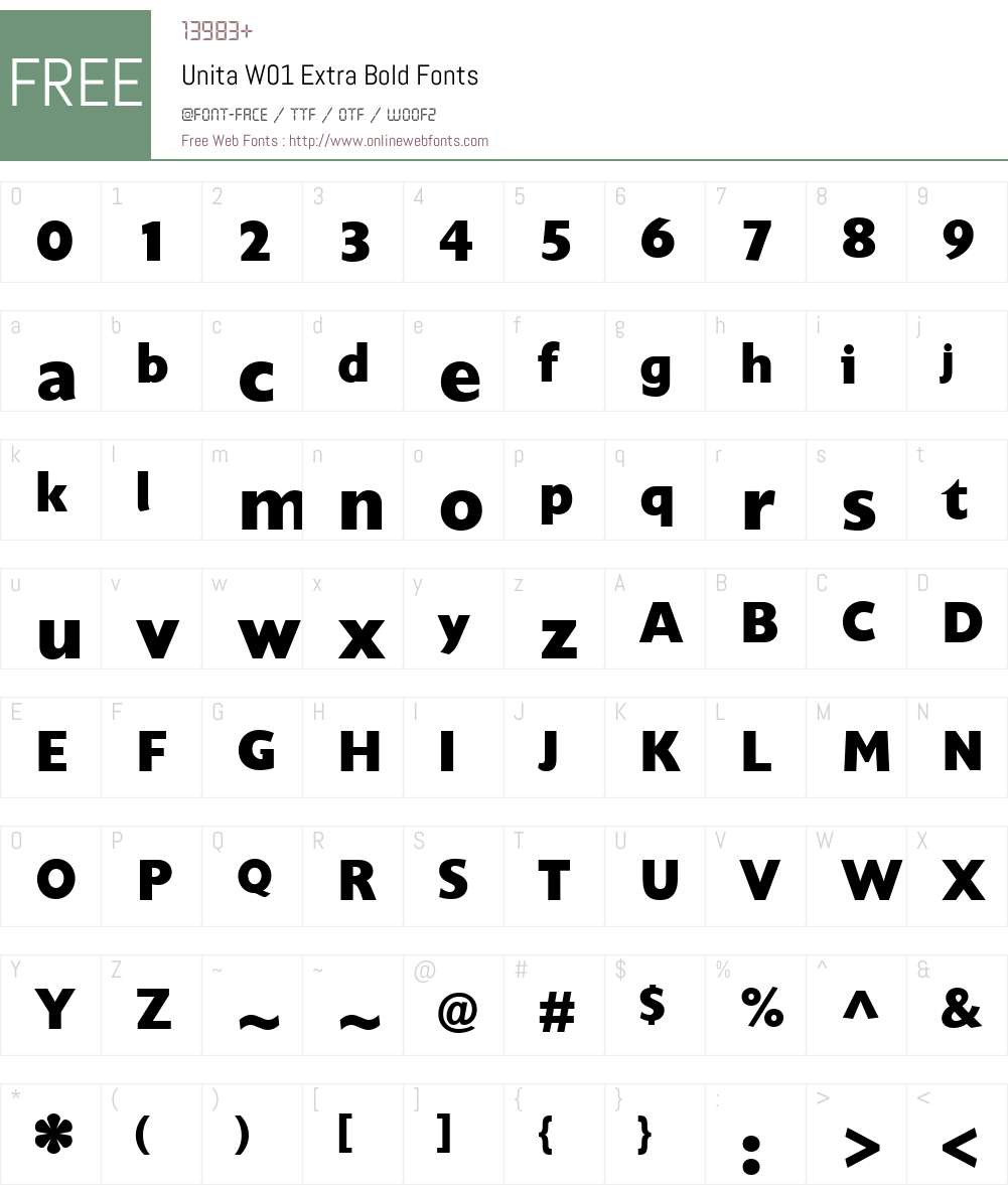 UnitaW01-ExtraBold Font Screenshots