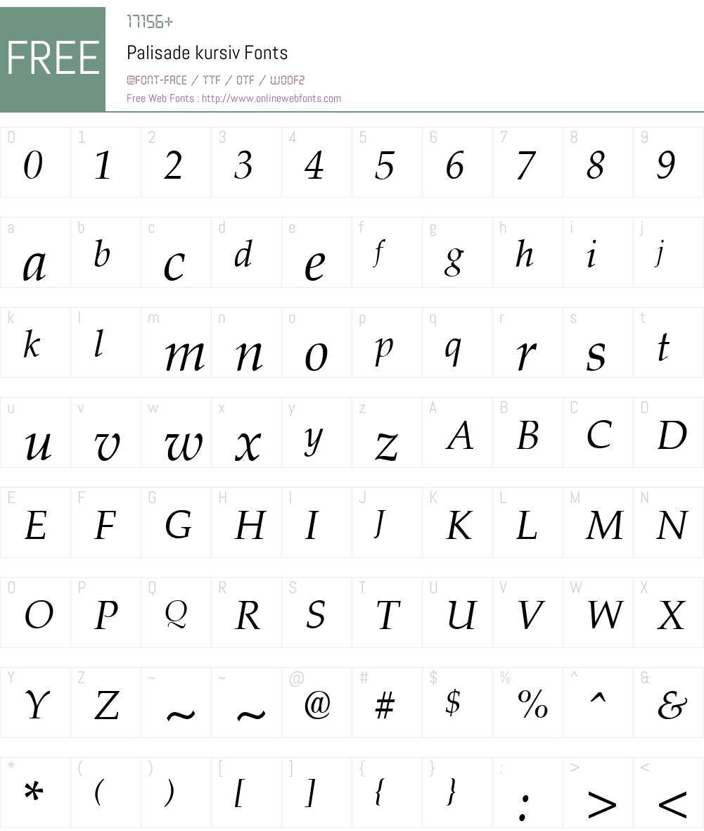 Palisade Font Screenshots