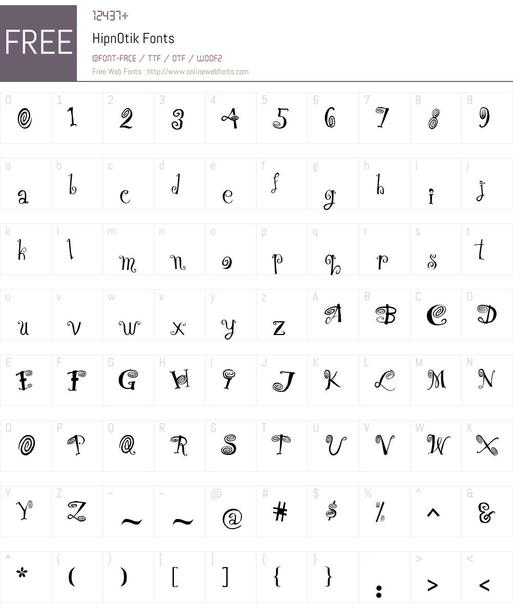 HipnOtik Font Screenshots
