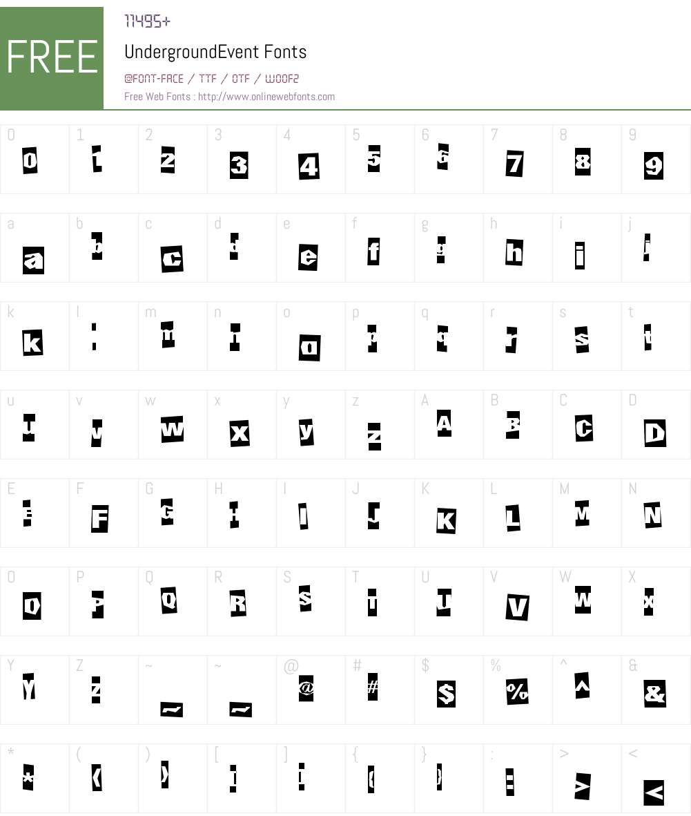 UndergroundEvent Font Screenshots
