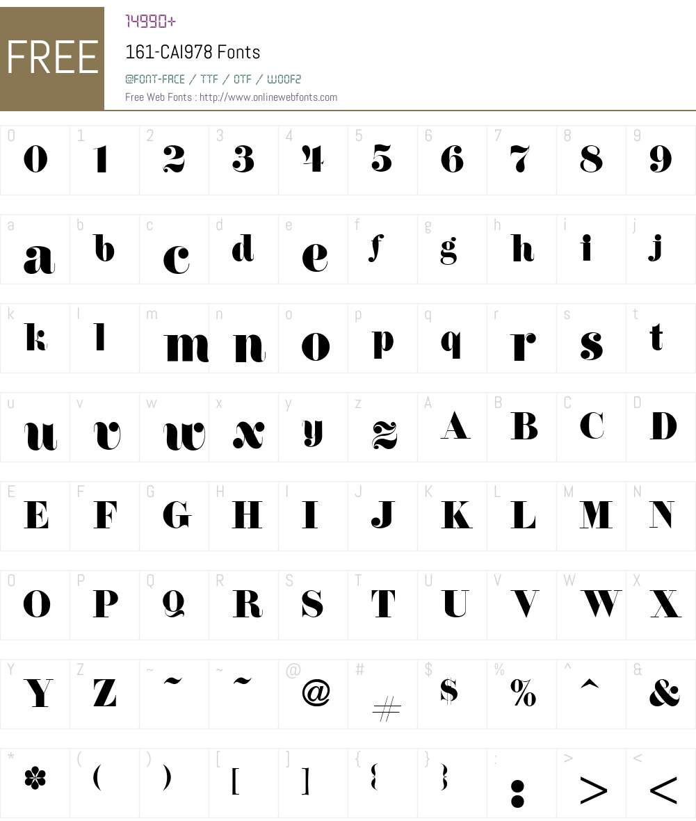 161-CAI978 Font Screenshots