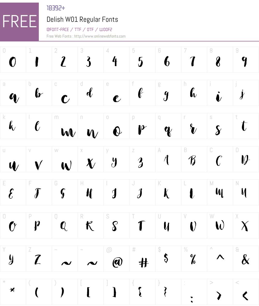 DelishW01-Regular Font Screenshots