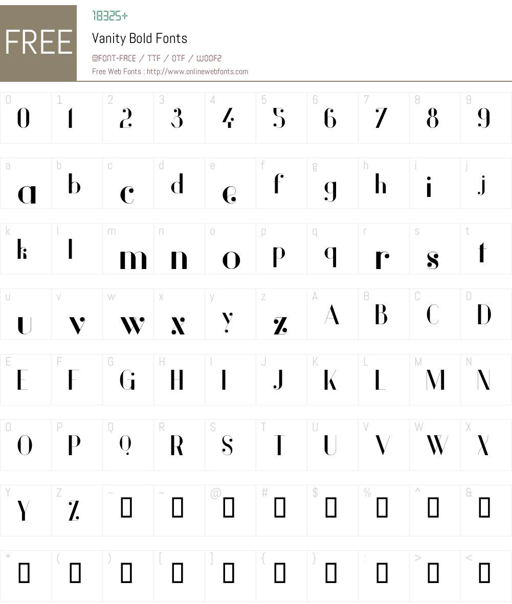 Vanity Font Screenshots