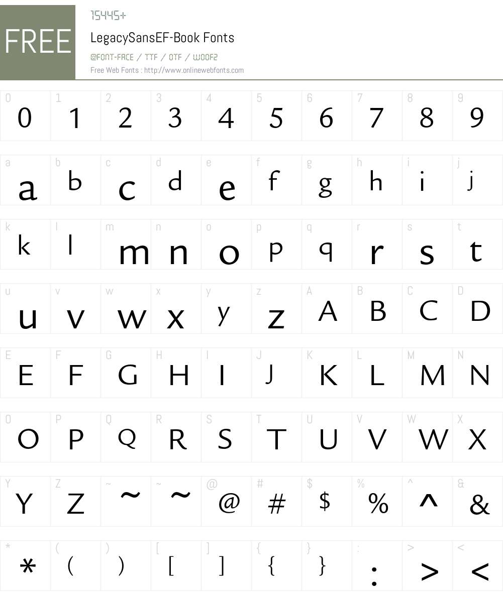 LegacySansEF Font Screenshots