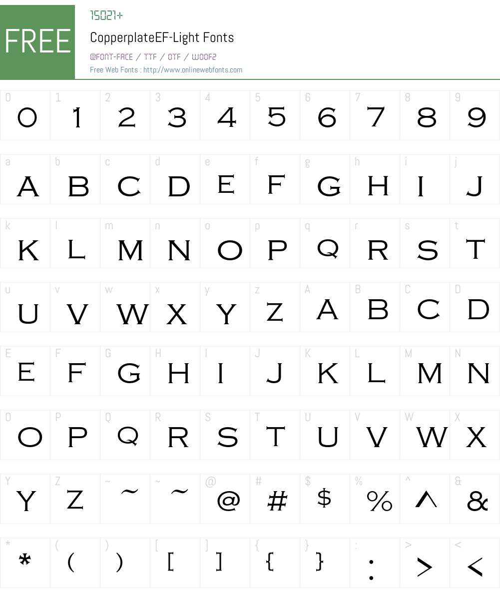 CopperplateEF Font Screenshots