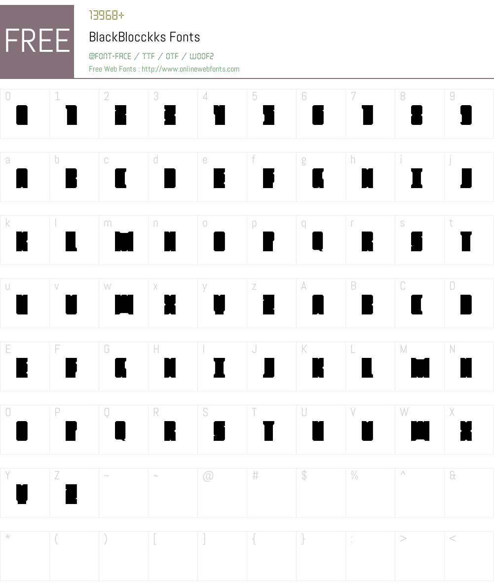 BlackBlocckks Font Screenshots