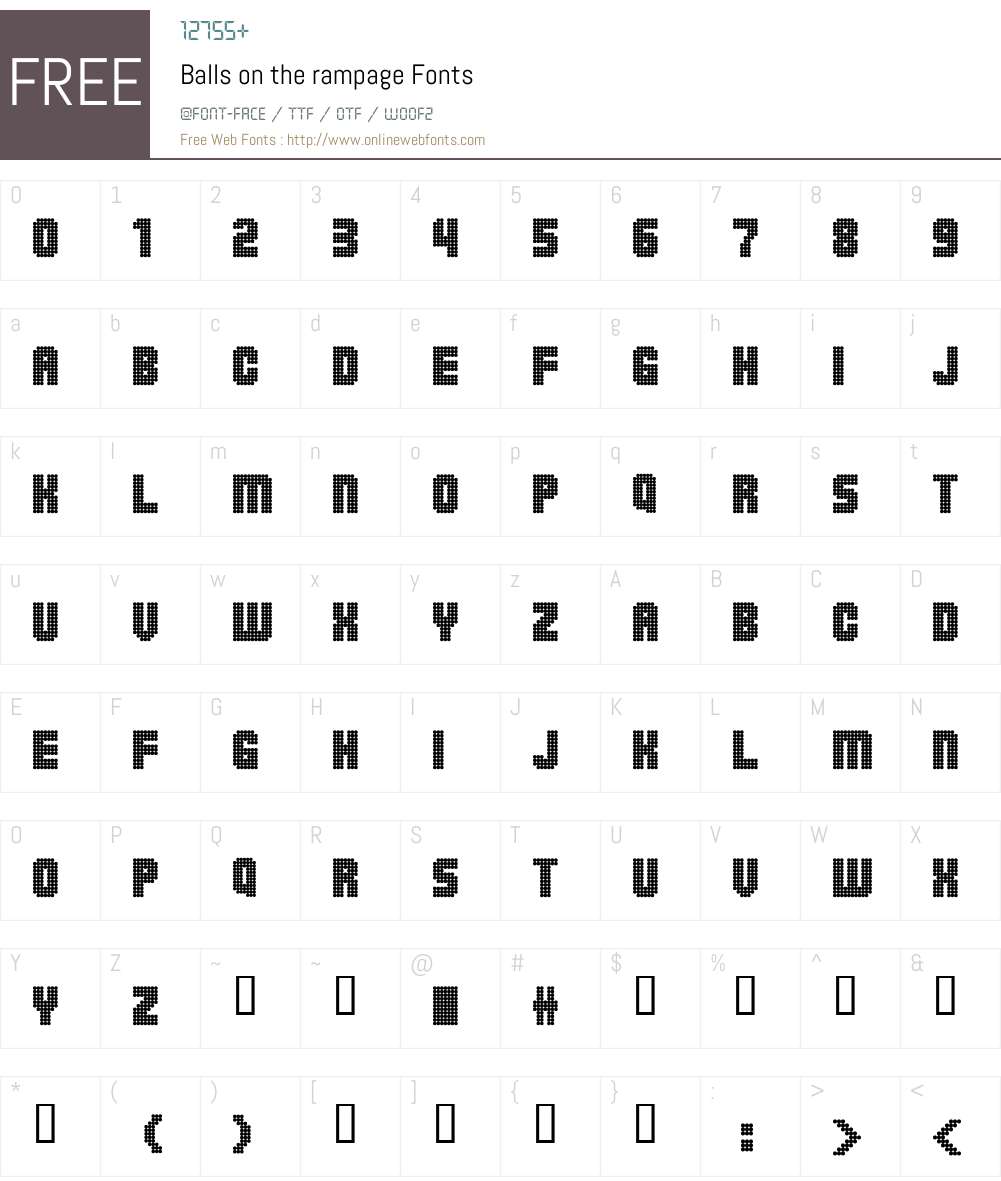 Balls on the rampage Font Screenshots