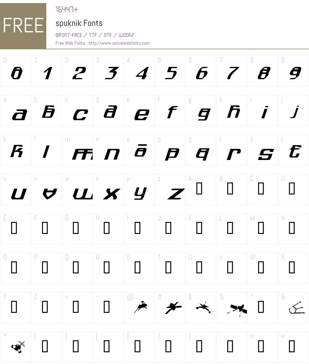 spuknik Font Screenshots