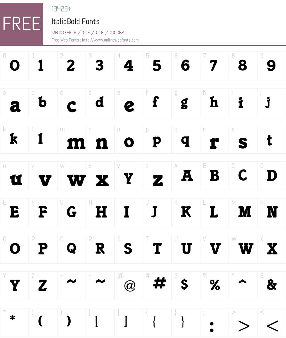 Italia Font Screenshots