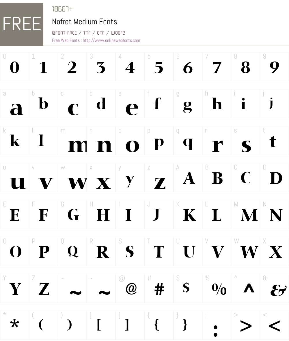 Nofret Font Screenshots