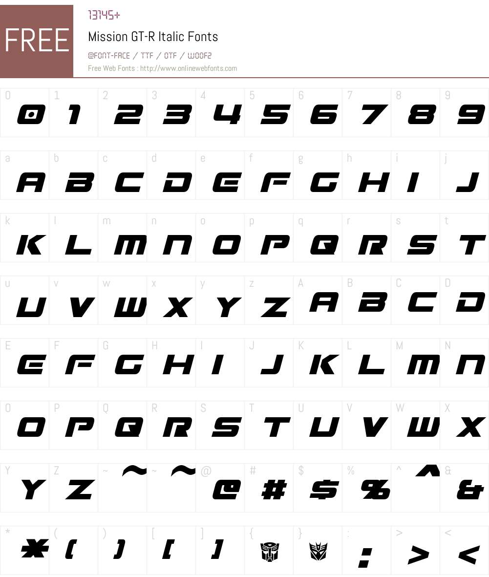 Mission GT-R Font Screenshots