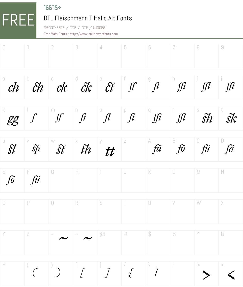 DTL Fleischmann Font Screenshots