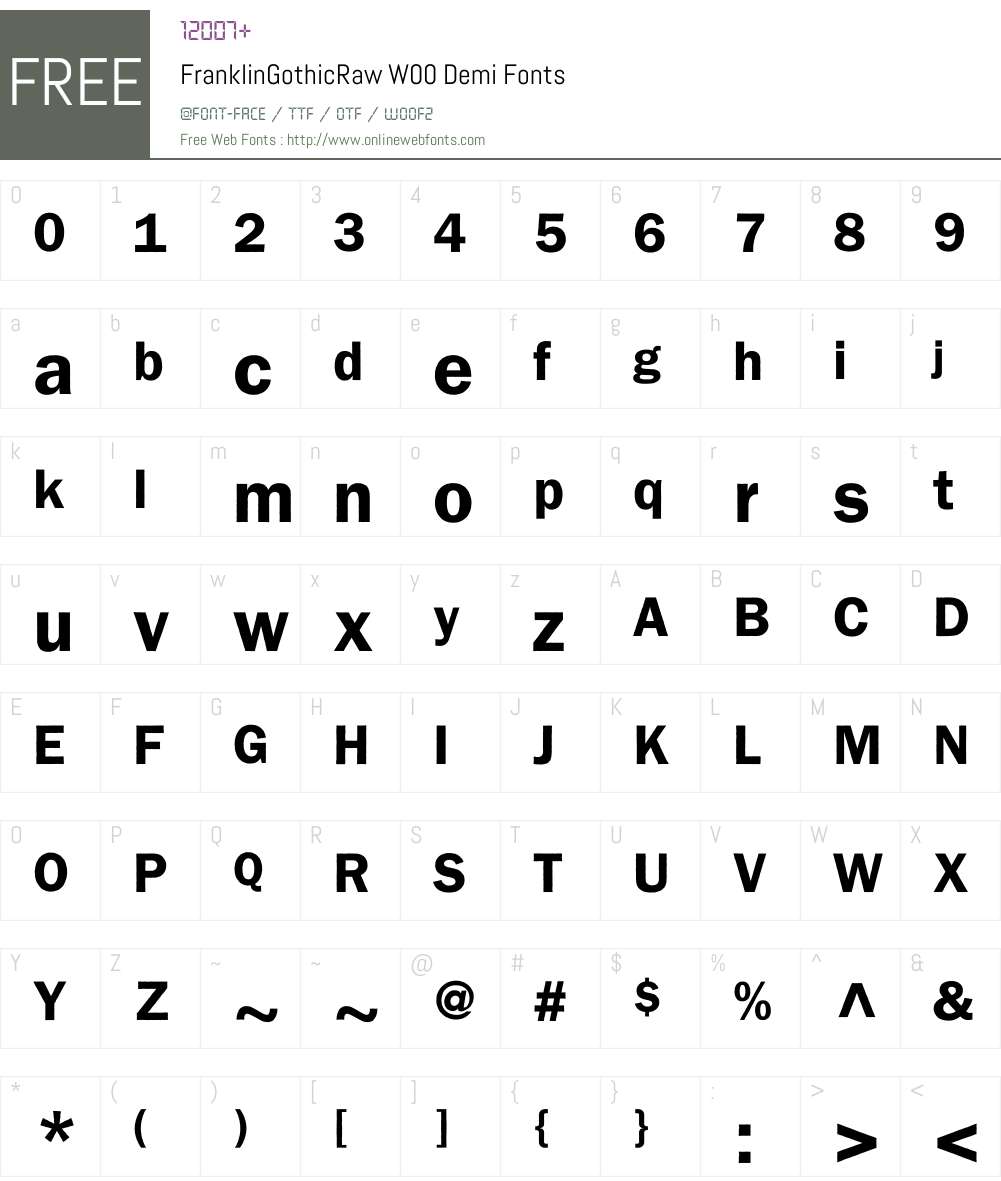 FranklinGothicRawW00-Demi Font Screenshots