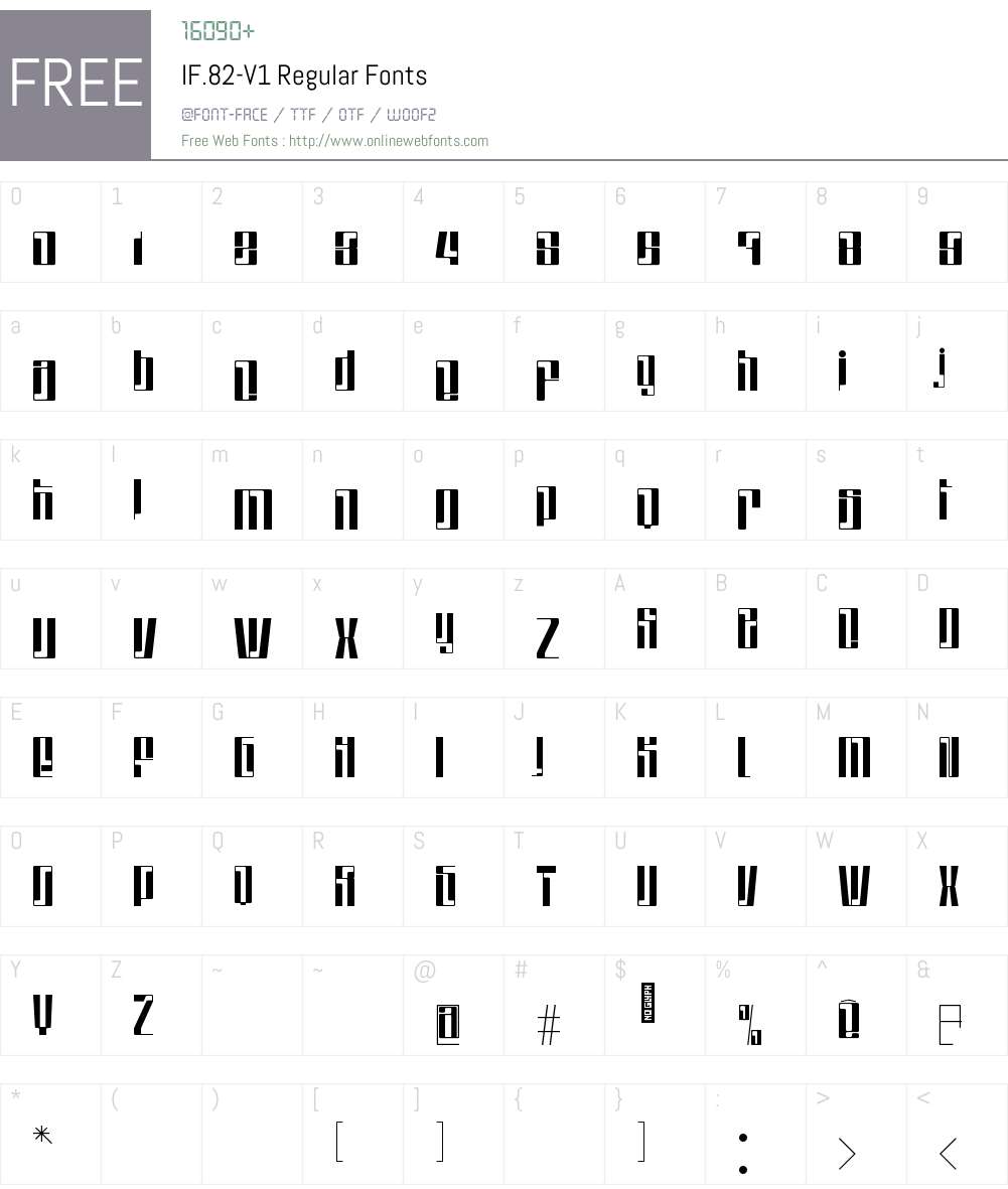 IF.82-V1 Font Screenshots