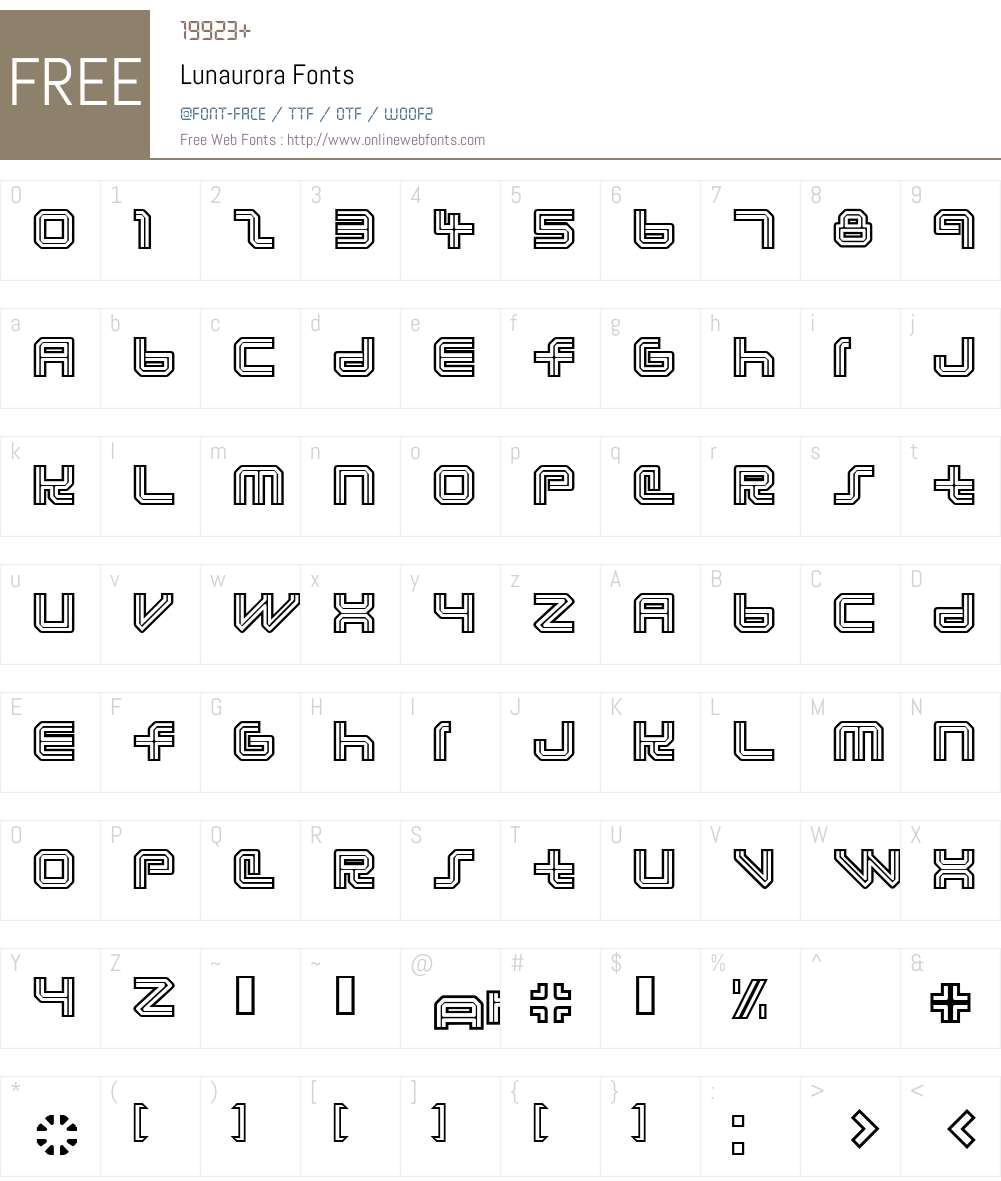 Lunaurora Font Screenshots