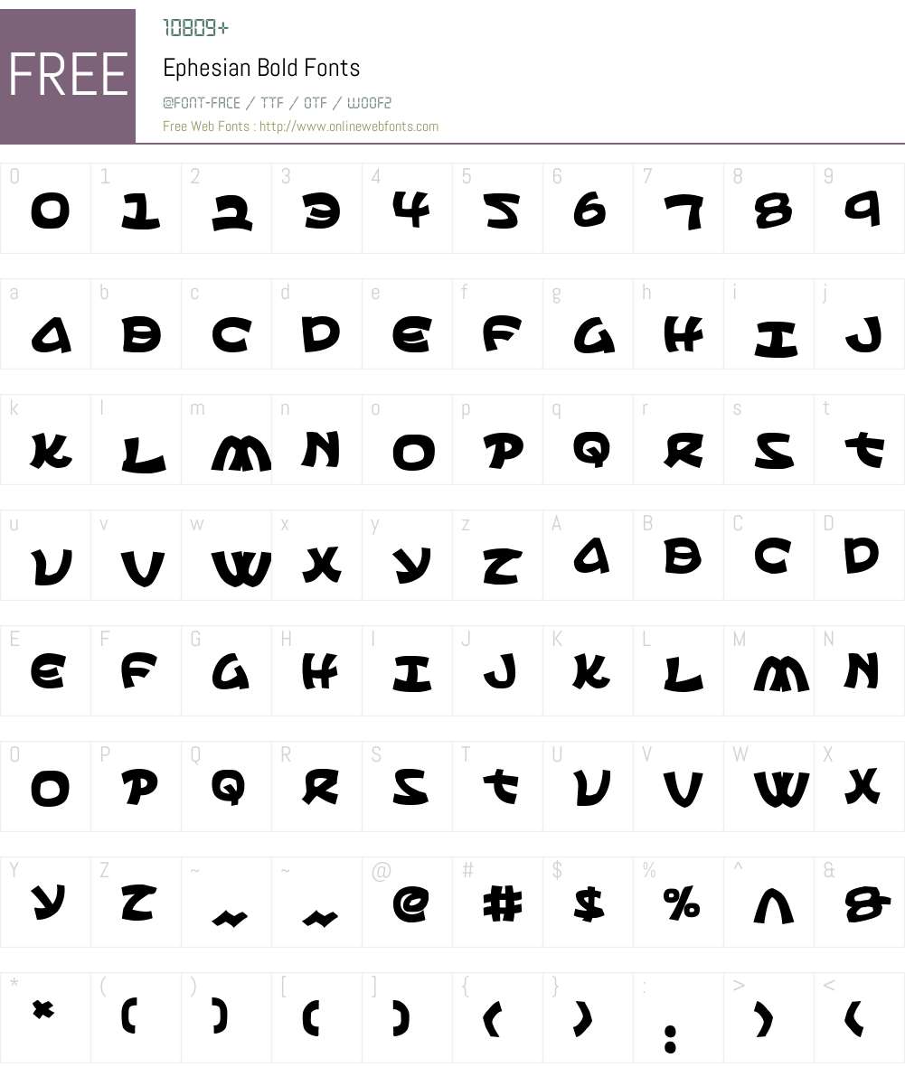 Ephesian Bold Font Screenshots