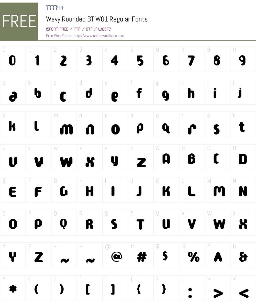 WavyRoundedBTW01-Regular Font Screenshots
