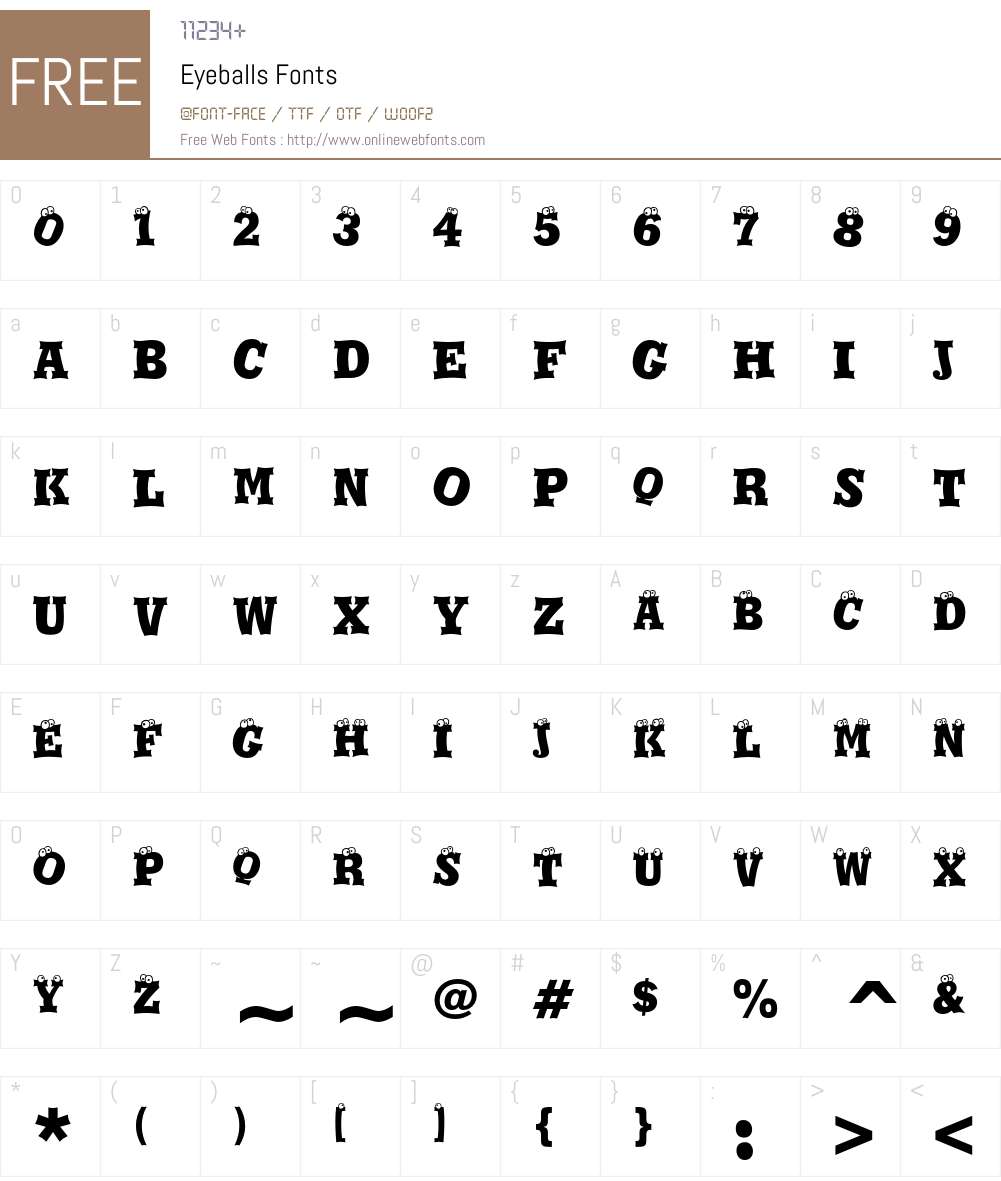 Eyeballs Font Screenshots